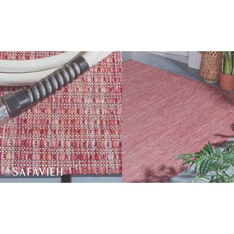 Courtyard CY8403 Power Loomed Indoor/Outdoor Area Rug - Grey/Aqua - 6'7"x6'7" - Safavieh.