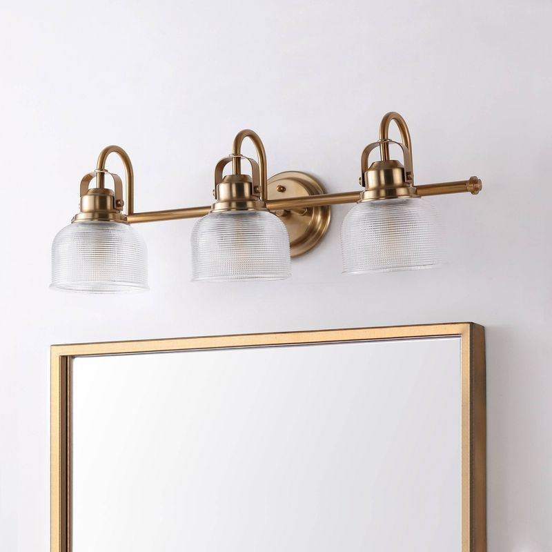 25.25" LED 3-Light Metal/Glass Virginia Pendent Brass/Gold - JONATHAN Y: ETL Listed, Bathroom Fixture