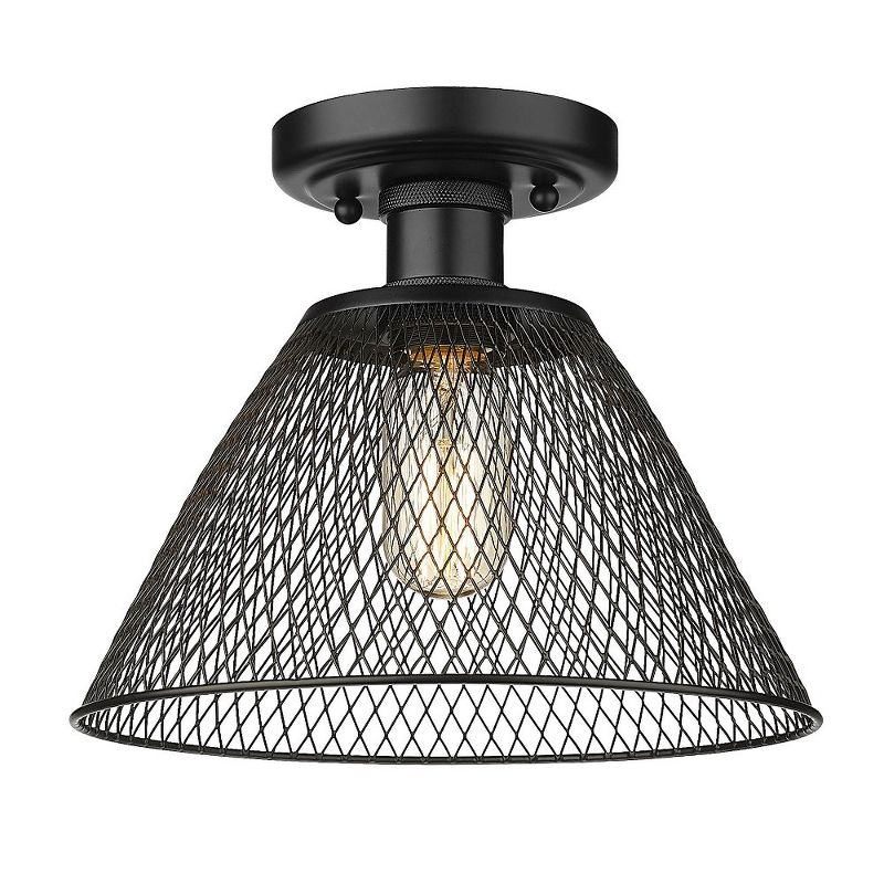 Golden Lighting Carver 1-Light Semi-flush in Matte Black
