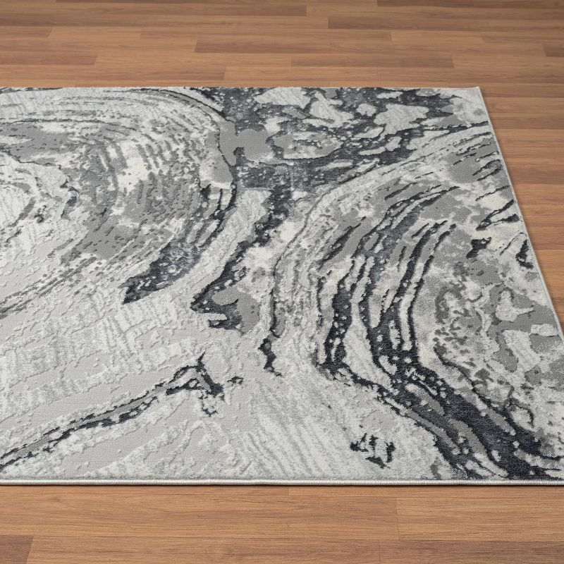 Luxe Weavers Marble Swirl Gray 5x7 Area Rug
