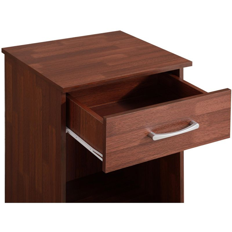 Passion Furniture Lindsey 1-Drawer Cherry Nightstand (24 in. H x 18 in. W x 16 in. D)