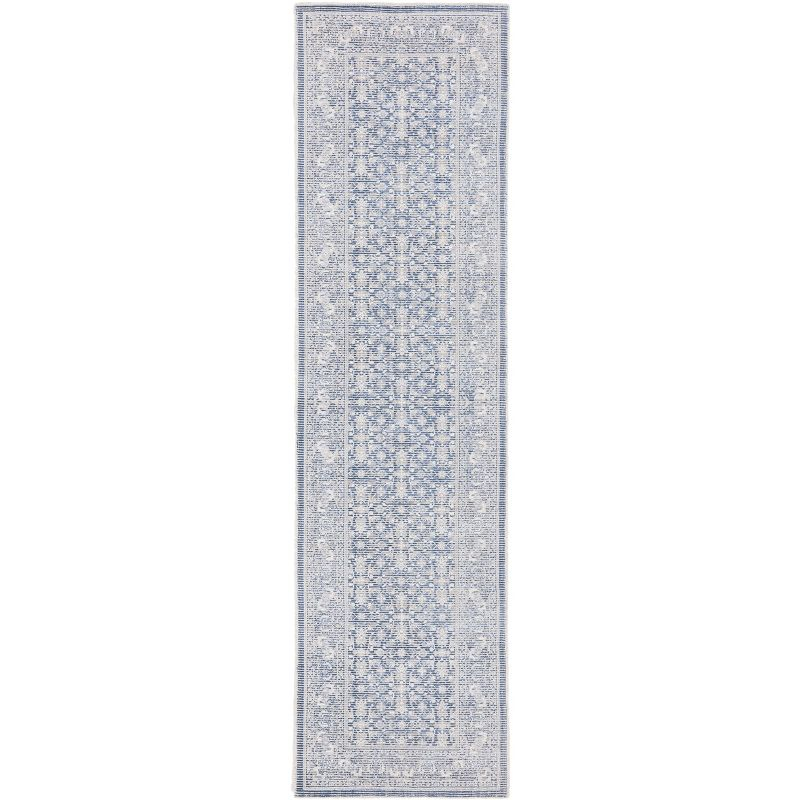Restoration Vintage RVT706 Hand Loomed Indoor Runner Rug - 2'3"x9' - Blue/Ivory - Safavieh