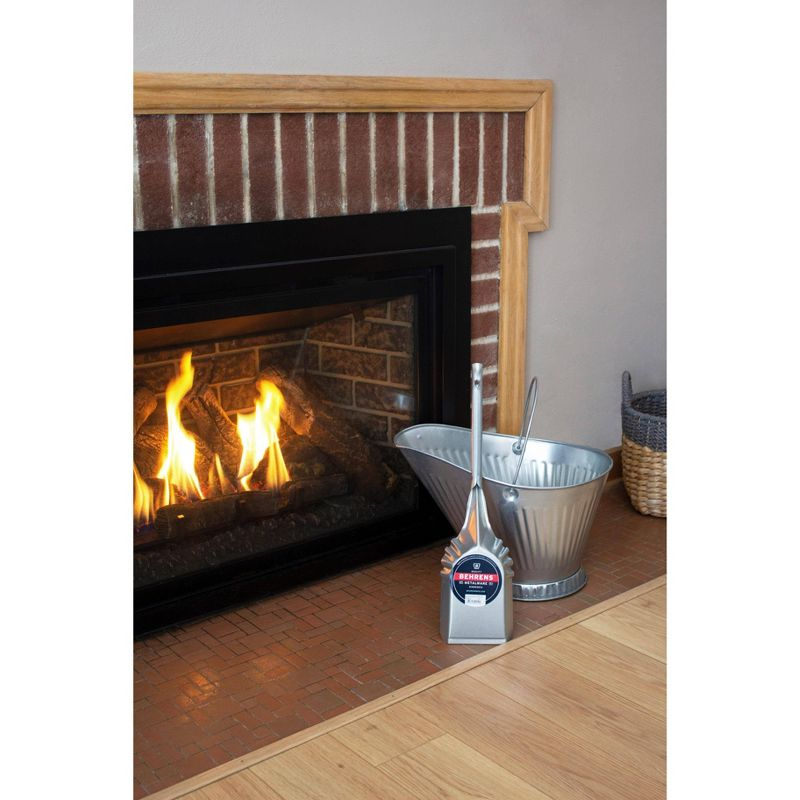 Behrens Galvanized Steel Coal Hod Silver: Indoor Fireplace Ash & Coal Bucket, Metal Handle, 12.75" x 16.25"