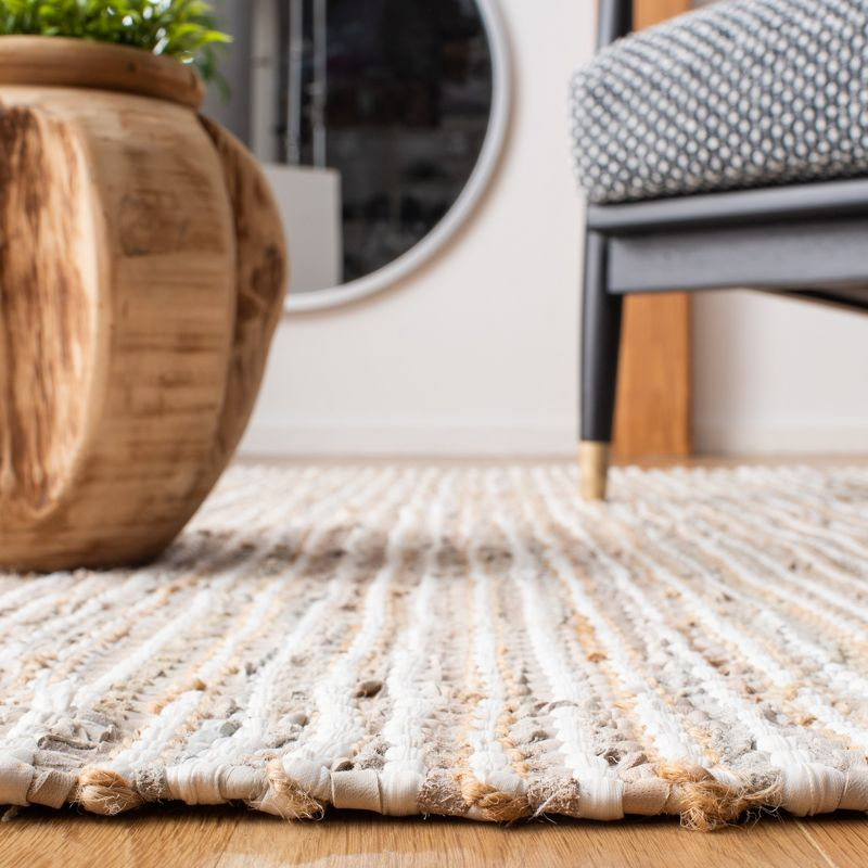 Vintage Leather VTL373 Hand Woven Area Rug - Beige/Multi - 6'x6' - Safavieh.