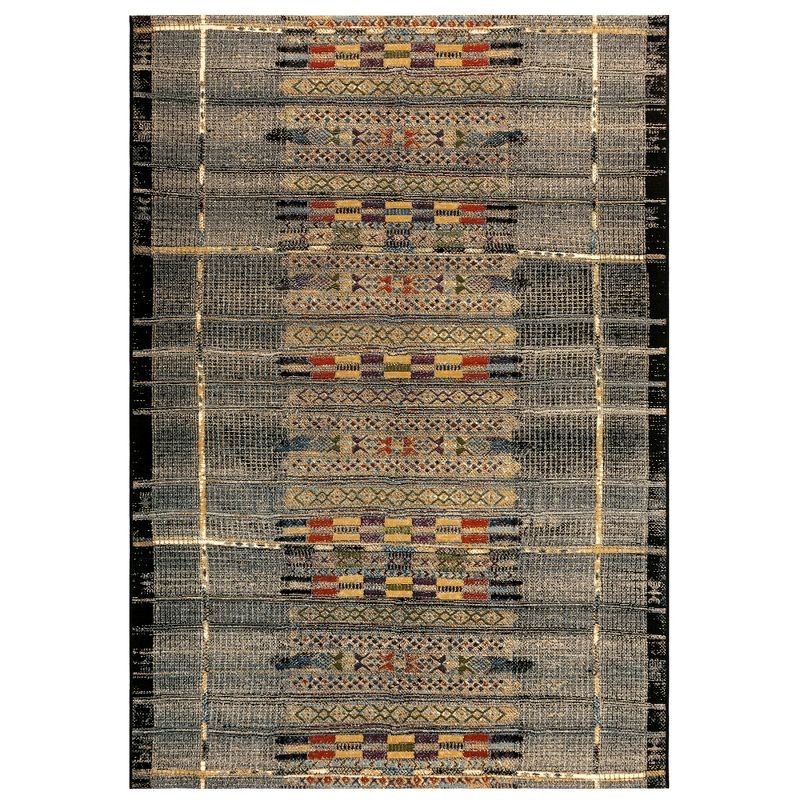 Liora Manne Marina Stripe Indoor/Outdoor Rug Black 7'10" x 9'10"