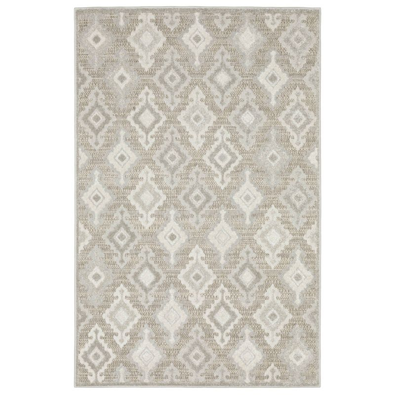 Captiv8e Designs 7'10"x10'10" Tiana Global Medallions Beige/Gray Area Rug