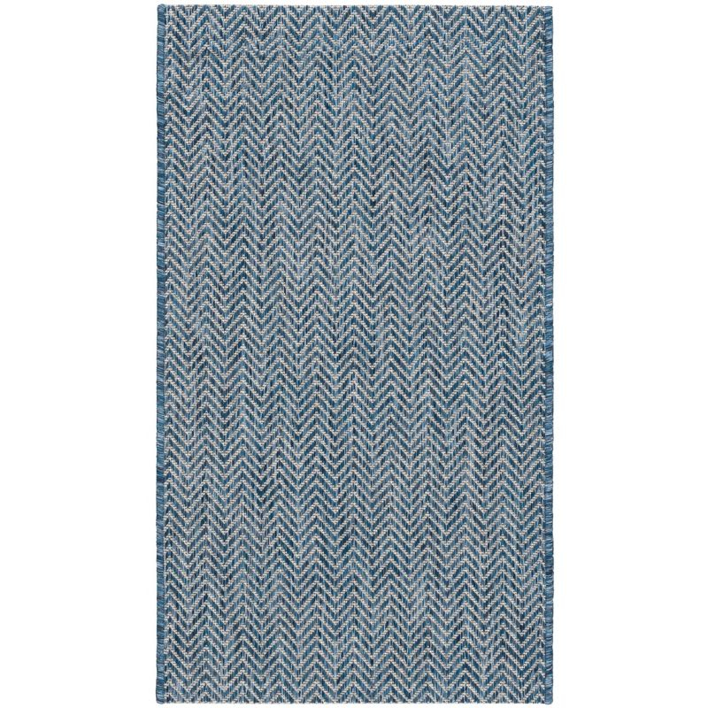 Courtyard CY8022 Power Loomed Indoor and Outdoor Accent Rug - Navy/Grey - 2'x3'7" - Safavieh