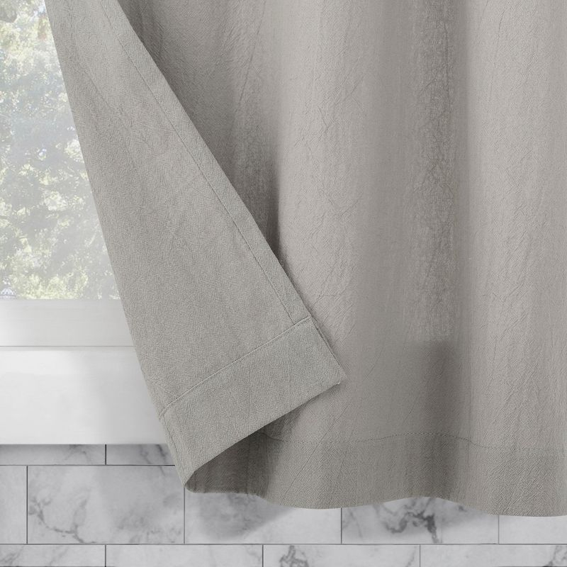 2pc 52"x36" Archaeo Washed Cotton Twist Tab Cafe Curtain Tier Pair Silver Gray: Kitchen Curtains, 36 Inch Length