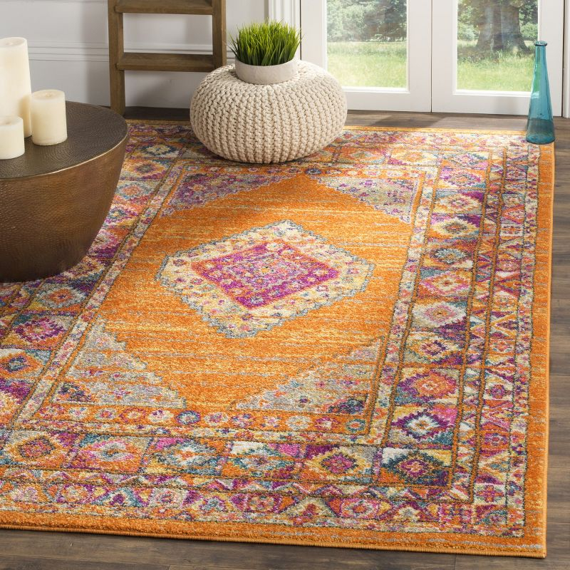 Madison MAD133 Power Loomed Indoor Area Rug - Orange/Fuchsia - 5'1"x7'6" - Safavieh
