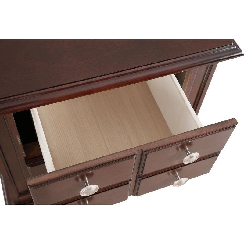 Passion Furniture Summit 5-Drawer Cappuccino Nightstand (27 in. H x 16 in. W x 24 in. D)