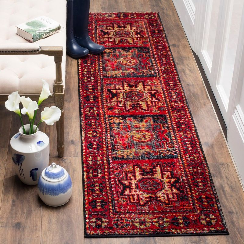Vintage Hamadan VTH213 Power Loomed Indoor Runner Rug - Red/Multi - 2'3"x18' - Safavieh.
