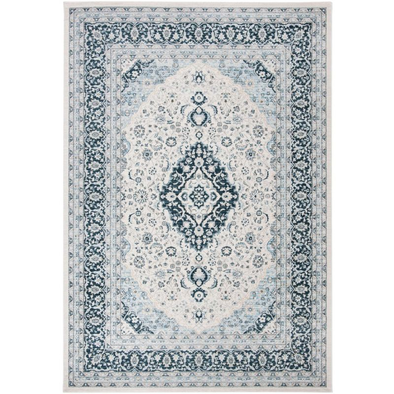 Isabella ISA919 Power Loomed Area Rug - Cream/Dark Blue - 9'x12' - Safavieh