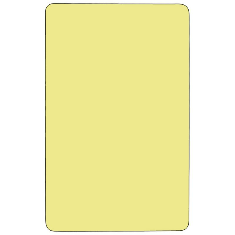 Flash Furniture 24''W x 48''L Rectangular Yellow Thermal Laminate Activity Table - Standard Height Adjustable Legs