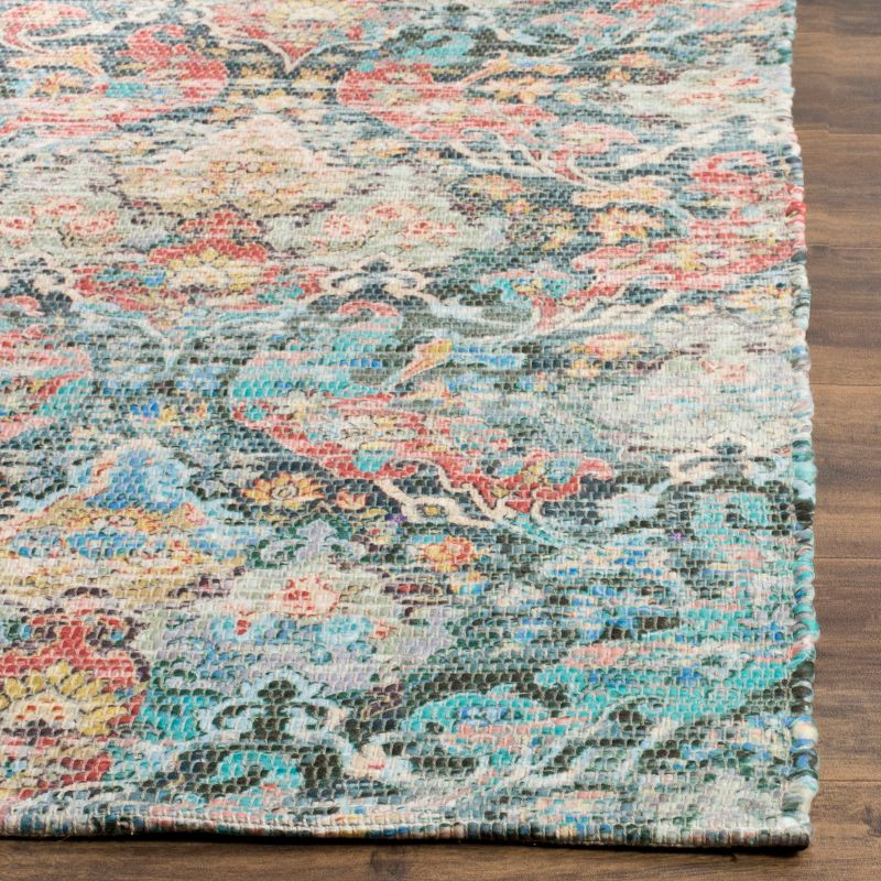 Saffron SFN570 Hand Loomed Area Rug - Coral/Aqua - 5'x8' - Safavieh.