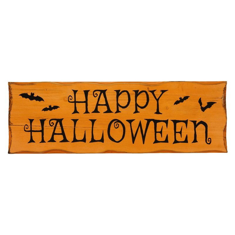 Northlight 24" Wooden 'Happy Halloween' Wall Sign with Bats