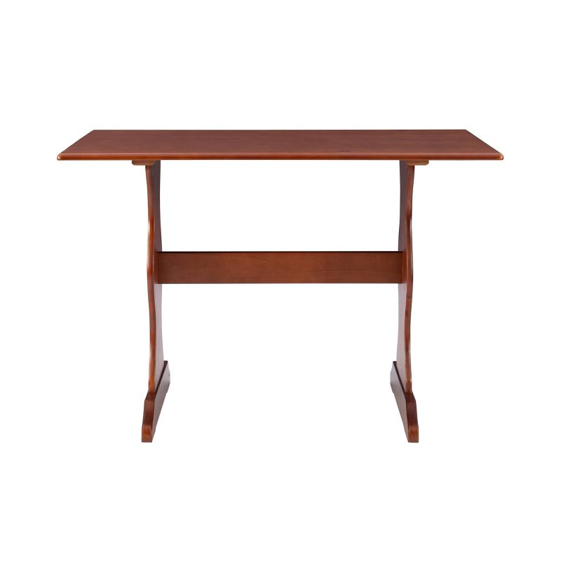 Chelsea Traditional Dining Table Walnut - Linon: Corner Nook, Seats 5, Pine Frame