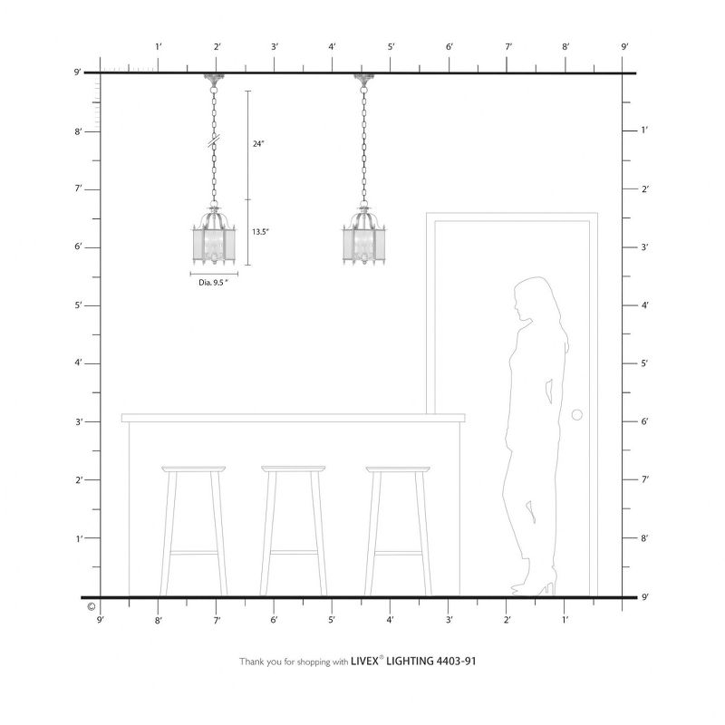Livex Lighting Livingston 3 - Light Chandelier in  Brushed Nickel