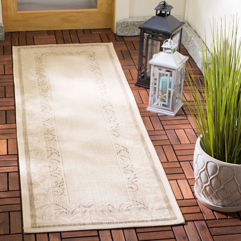 Courtyard CY1704 Power Loomed Indoor and Outdoor Runner Rug - Natural/Brown - 2'3"x6'7" - Safavieh