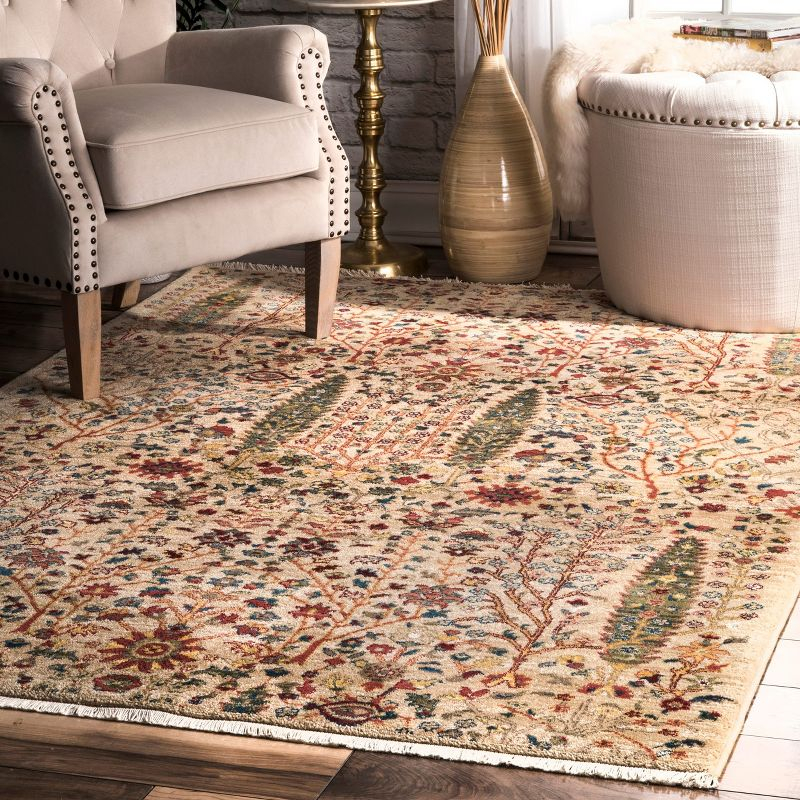 Nuloom Dasilva Geometric 7x9 Indoor Area Rug for Living Room Bedroom Dining Room Kitchen, Olive/Multicolor