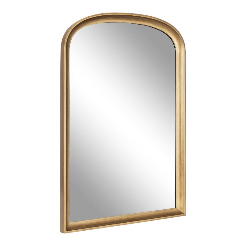 24"x36" Hatherleigh Basket Arch Wall Mirror Gold - Kate & Laurel All Things Decor: Durable Wooden Frame, No Assembly Required