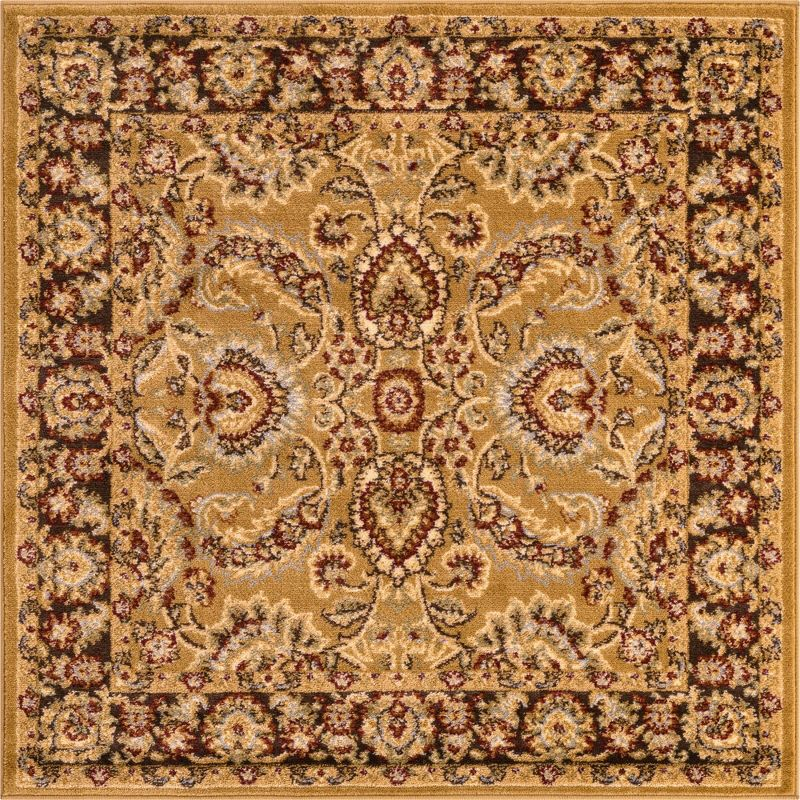 Unique Loom 4' 1 x 4' 1 Square Tan Voyage Asheville Area Rug