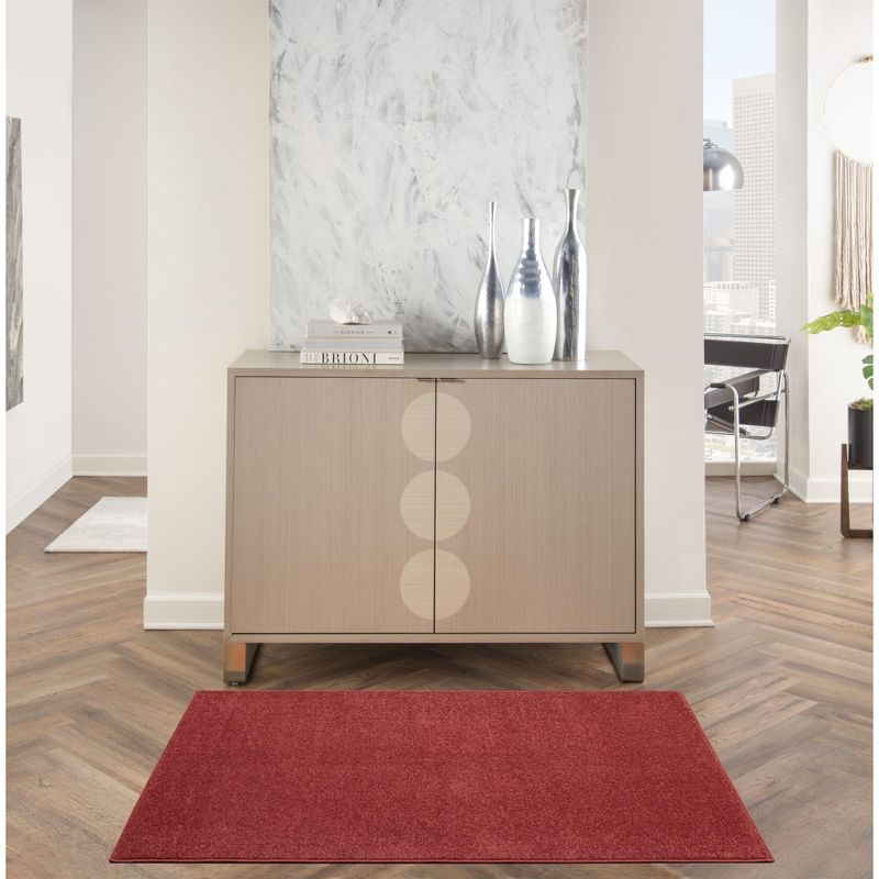 Nourison Essentials Easy Care Indoor Outdoor Area Rug - Brick Red 3' x 5'