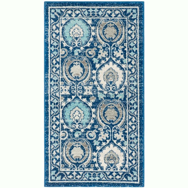 Evoke EVK251 Power Loomed Accent Rug - Blue/Ivory - 2'2"x4' - Safavieh.