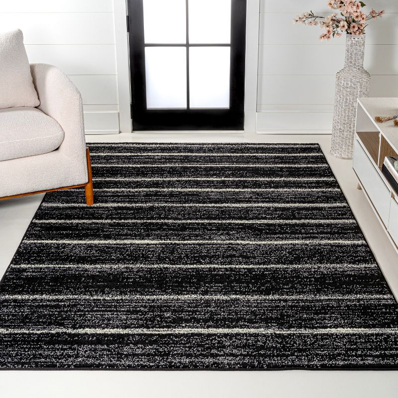 JONATHAN Y Williamsburg Minimalist Stripe Black/Cream 8 ft. x 10 ft. Area Rug