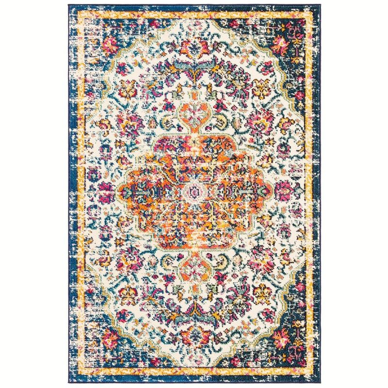 Madison MAD447 Power Loomed Indoor Area Rug - Ivory/Orange - 4'x6' - Safavieh