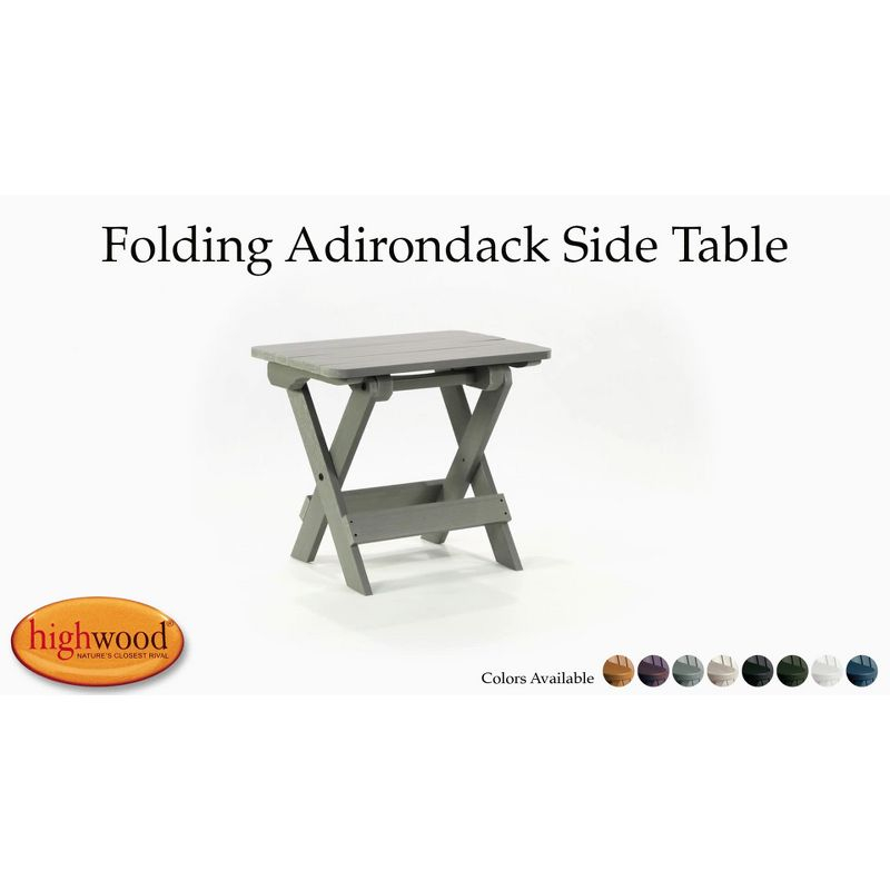 Folding Adirondack Side Table Coastal Teak Gray- Highwood: Weather-Resistant, 304-Grade Stainless Hardware, No Assembly Required