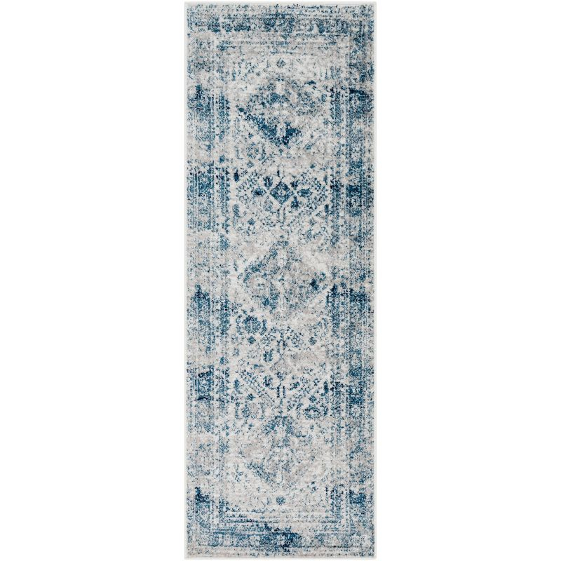 Livabliss 2'7"x7'3" Melissa Traditional Runner Rugs Blue: Medium Pile, Fade & Stain-Resistant, Indoor Use