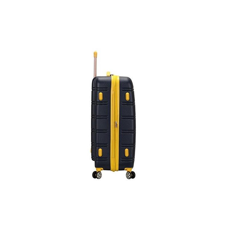 Rockland Melbourne Hardside Expandable Luggage with Spinner Wheels Navy Checked Large 28"