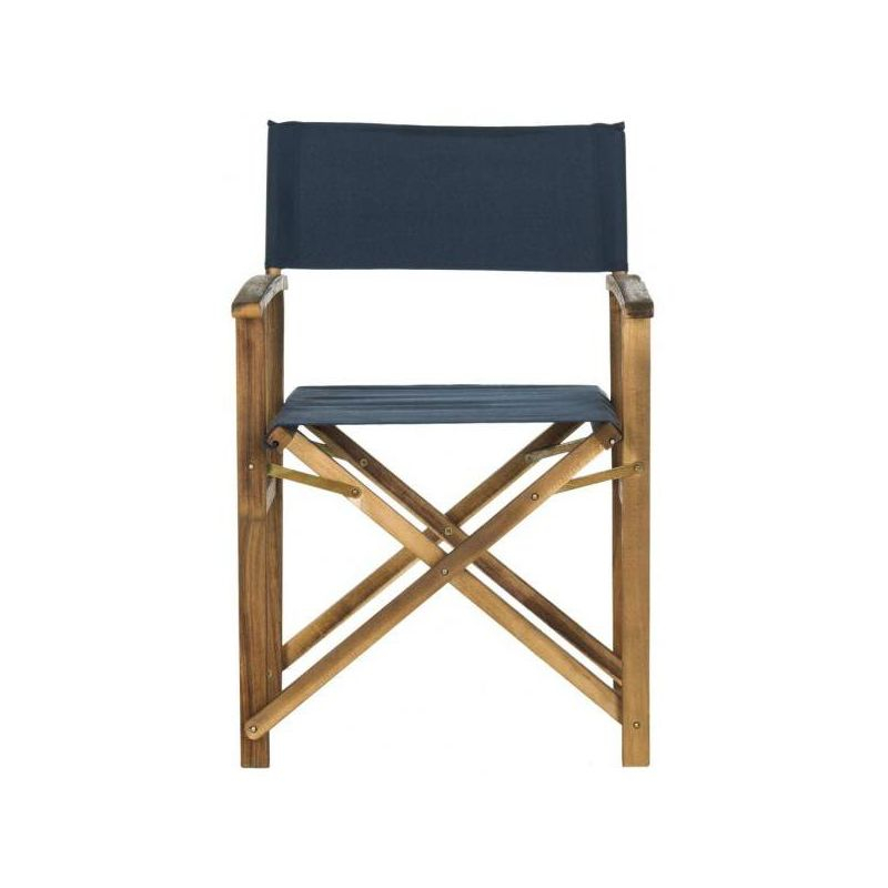 Laguna Director Chair Indoor/Outdoor (Set Of 2) - PAT7004 - Natural/Navy - Safavieh