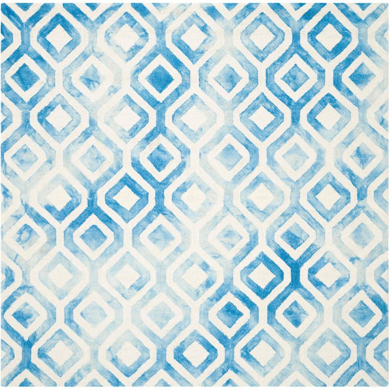 Dip Dye DDY679 Hand Tufted Indoor Area Rug - Ivory/Blue - 7'x7' - Safavieh