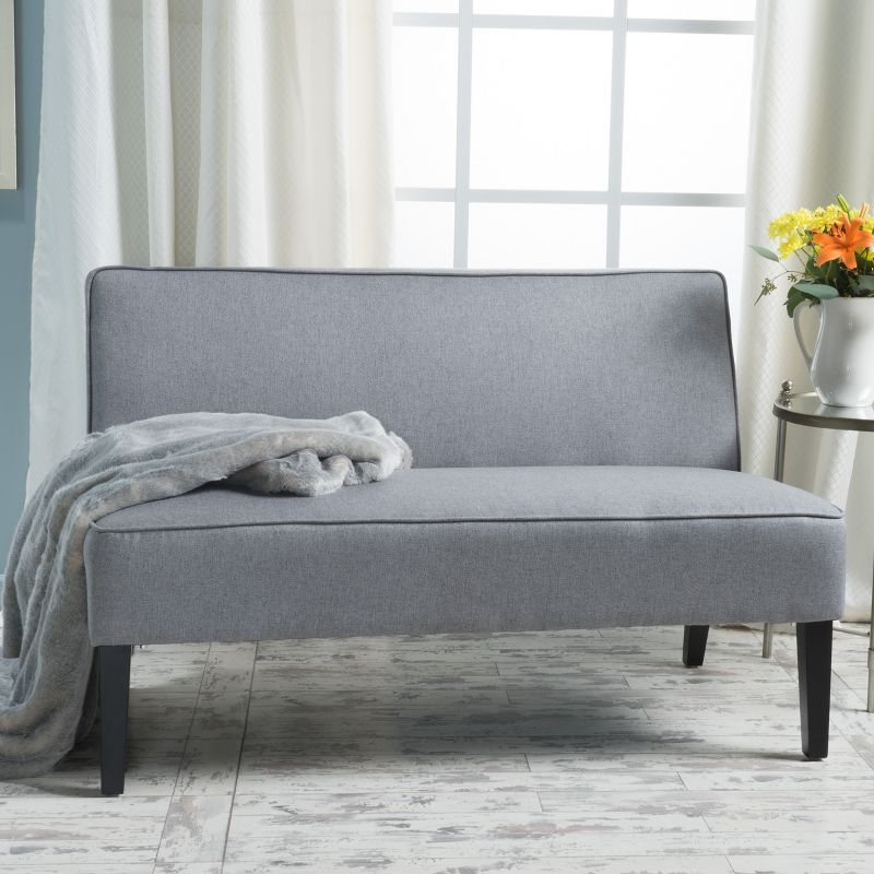 Dejon Loveseat Gray - Christopher Knight Home: Armless, Upholstered, Polyester, Hardwood Frame