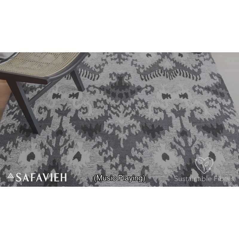 Ikat IKT652 Hand Tufted Area Rug - Blue/Ivory - 8'x10' - Safavieh.
