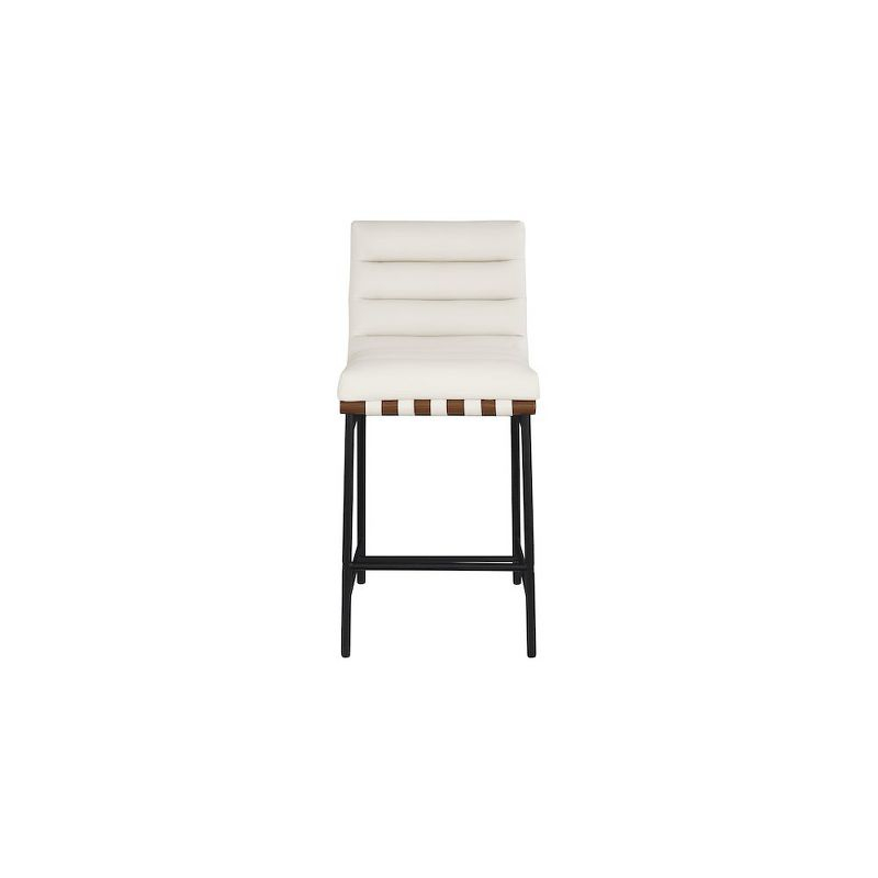 Meridian Furniture,Burke Cream Vegan Leather Counter Stool