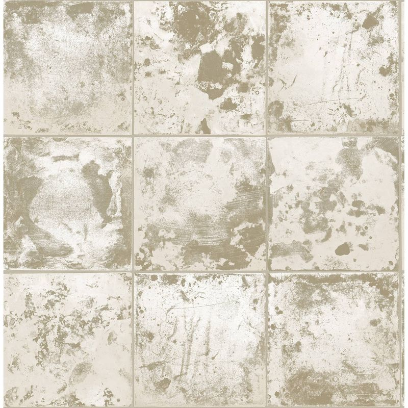 Brewster Peel and Stick 1pc Wallpaper Metal Sheet Silver