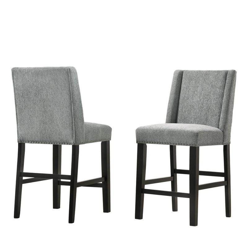 Carolina Living Set of 2 24" Laurant Upholstered Counter Height Barstools Charcoal/Espresso