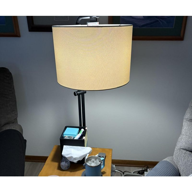 Baronvale Metal Floor Lamp Black - Signature Design by Ashley: Adjustable Arm, UL Listed, Modern Style Lighting