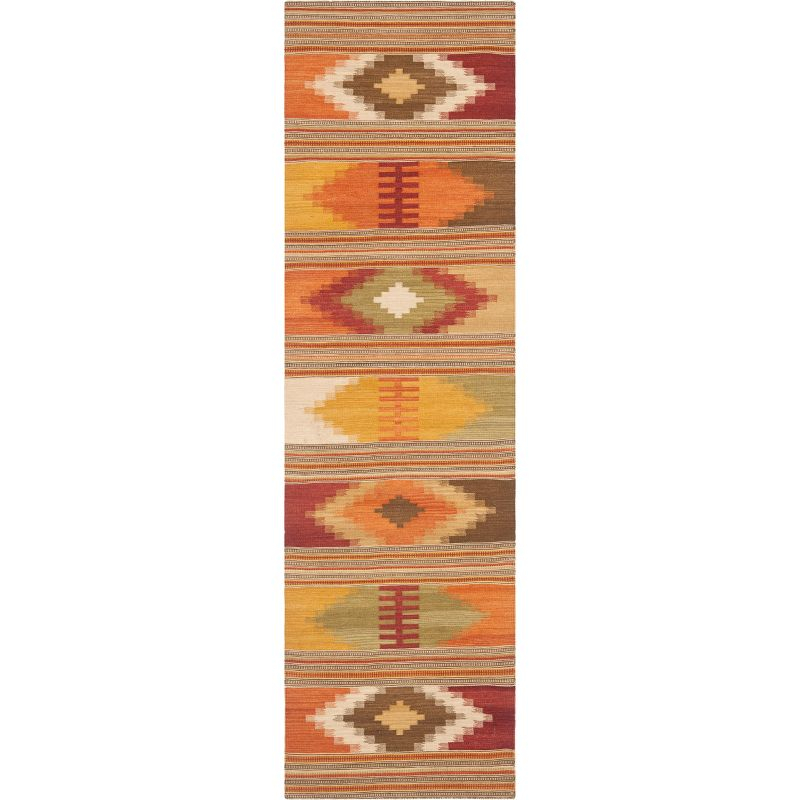 Kilim NVK177 Hand Woven Runner Rug - Red/Multi - 2'3"x10' - Safavieh.