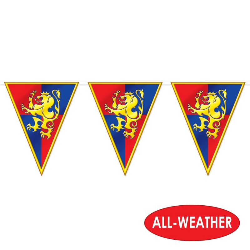 Beistle Medieval Pennant Banner, 11" x 12', (2/Pkg) Multicolored