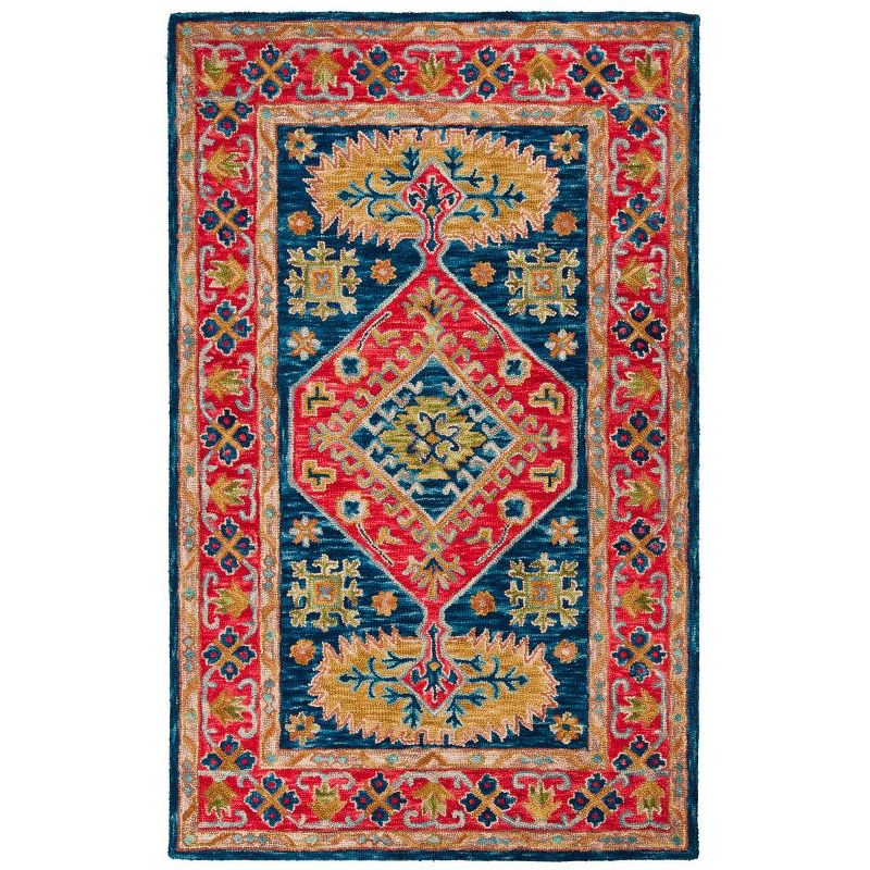 Aspen APN523 Hand Tufted Accent Rug - Red/Blue - 2'x3' - Safavieh.