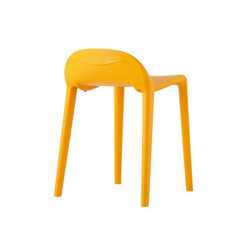 2pc Joyous Short Stools - Orange - Lagoon: Resin Frame, Contoured Seat, Mold & UV Resistant, No Assembly Required