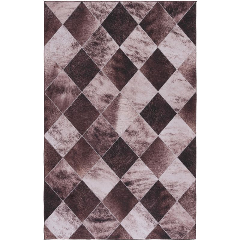 Faux Hide FAH535 Power Loomed Machine Washable Area Rug - Light Brown/Brown - 4'x6' - Safavieh.