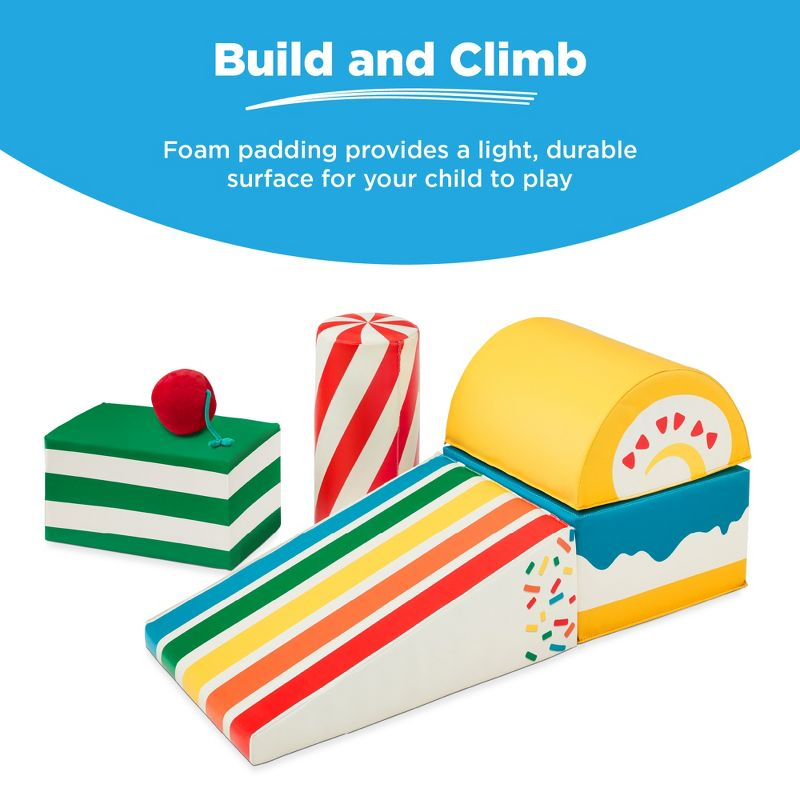 Best Choice Products 5-Piece Kids Climb & Crawl Soft Foam Block Playset Structures for Child Development - Treats