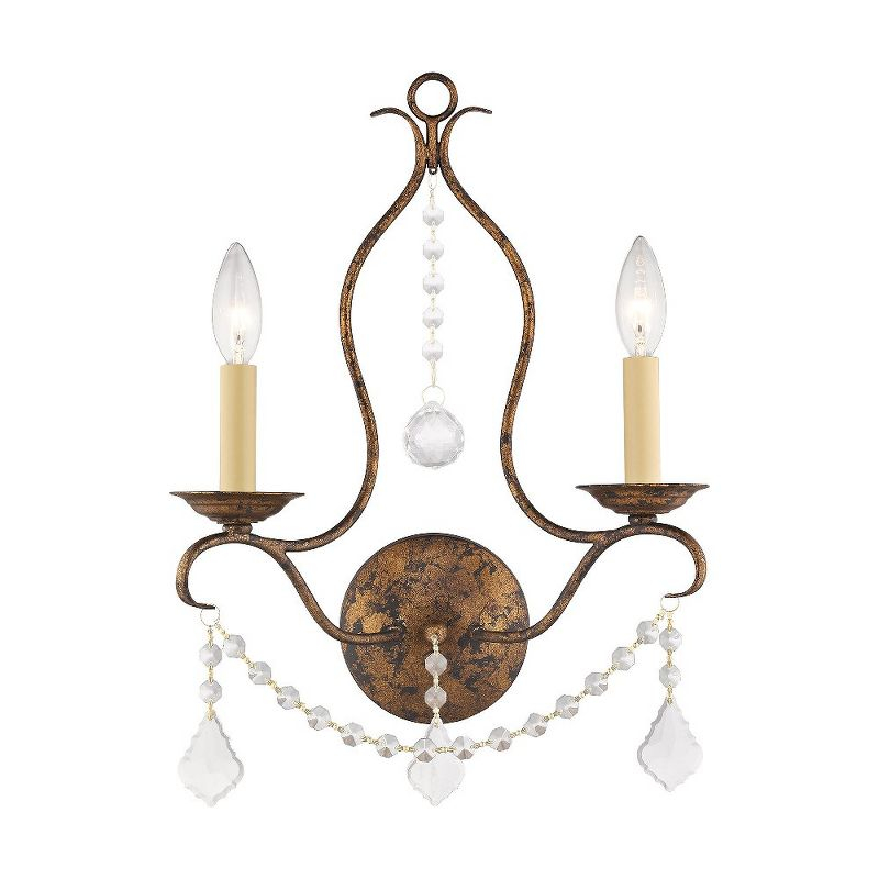 Livex Lighting Chesterfield 2 - Light Wall Light in  Hand Applied Venetian Golden Bronze