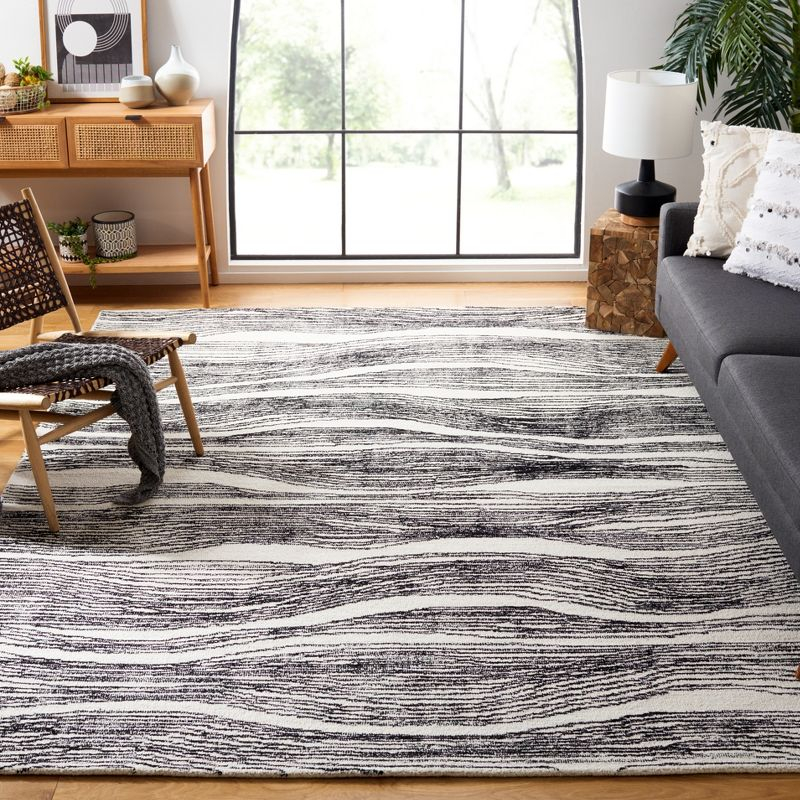 Metro MET995 Hand Tufted Indoor Area Rug - Ivory/Black - 8'x10' - Safavieh