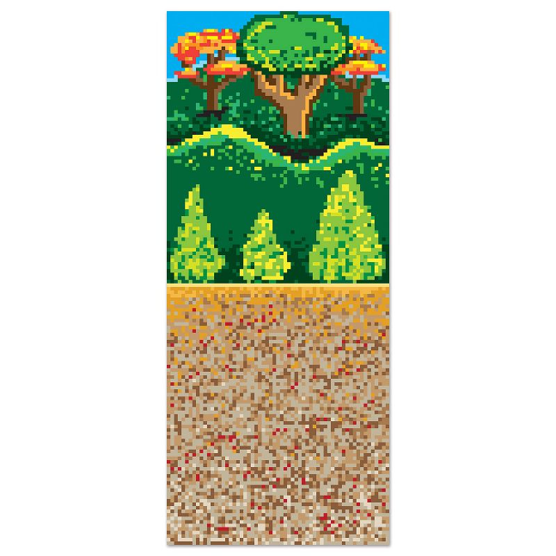 Beistle Forest 8-Bit Backdrop, 4' x 30', (1/Pkg) Multicolored