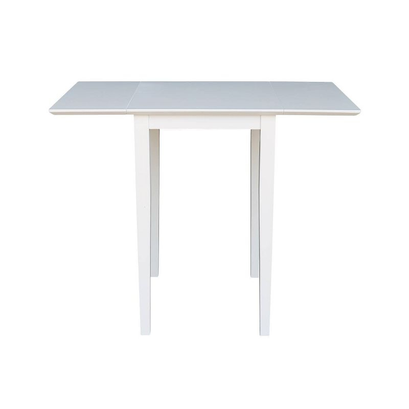 Tate Drop Leaf Extendable Dining Table White - International Concepts: Hardwood, 4-Seat, Modern Style